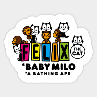 A bathing the cat face gift for fans Sticker